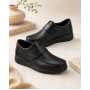 Pantofi damă negri din piele naturală cu scai și talpă confort GKR33N